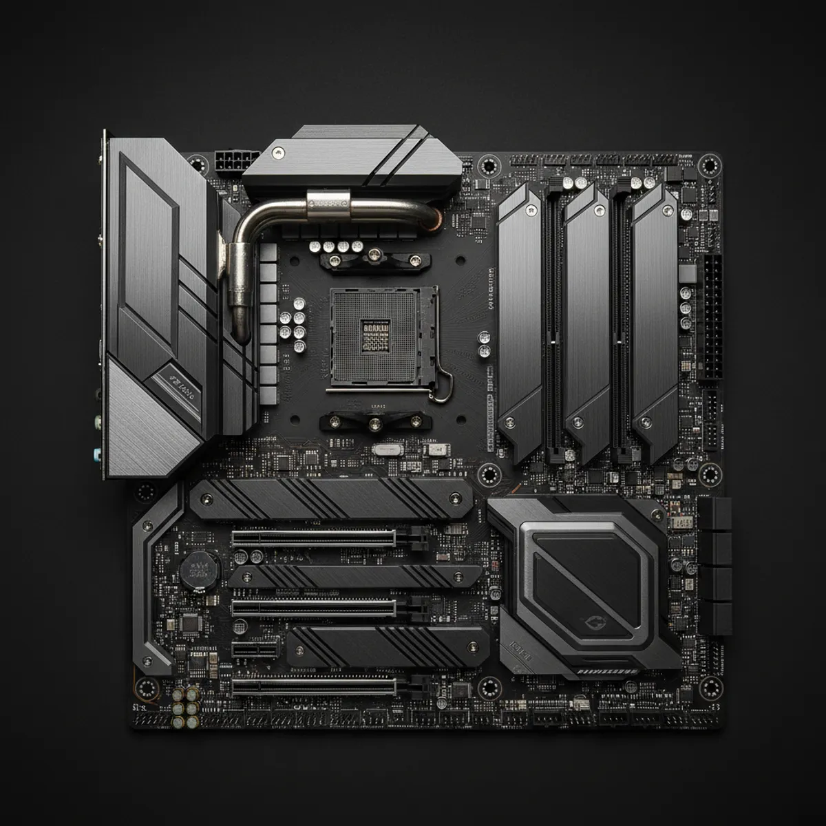 Carte mère ASUS ROG Crosshair X870E Hero AM5 DDR5 PCIe 5.0 avec dissipateurs VRM et éclairage RGB