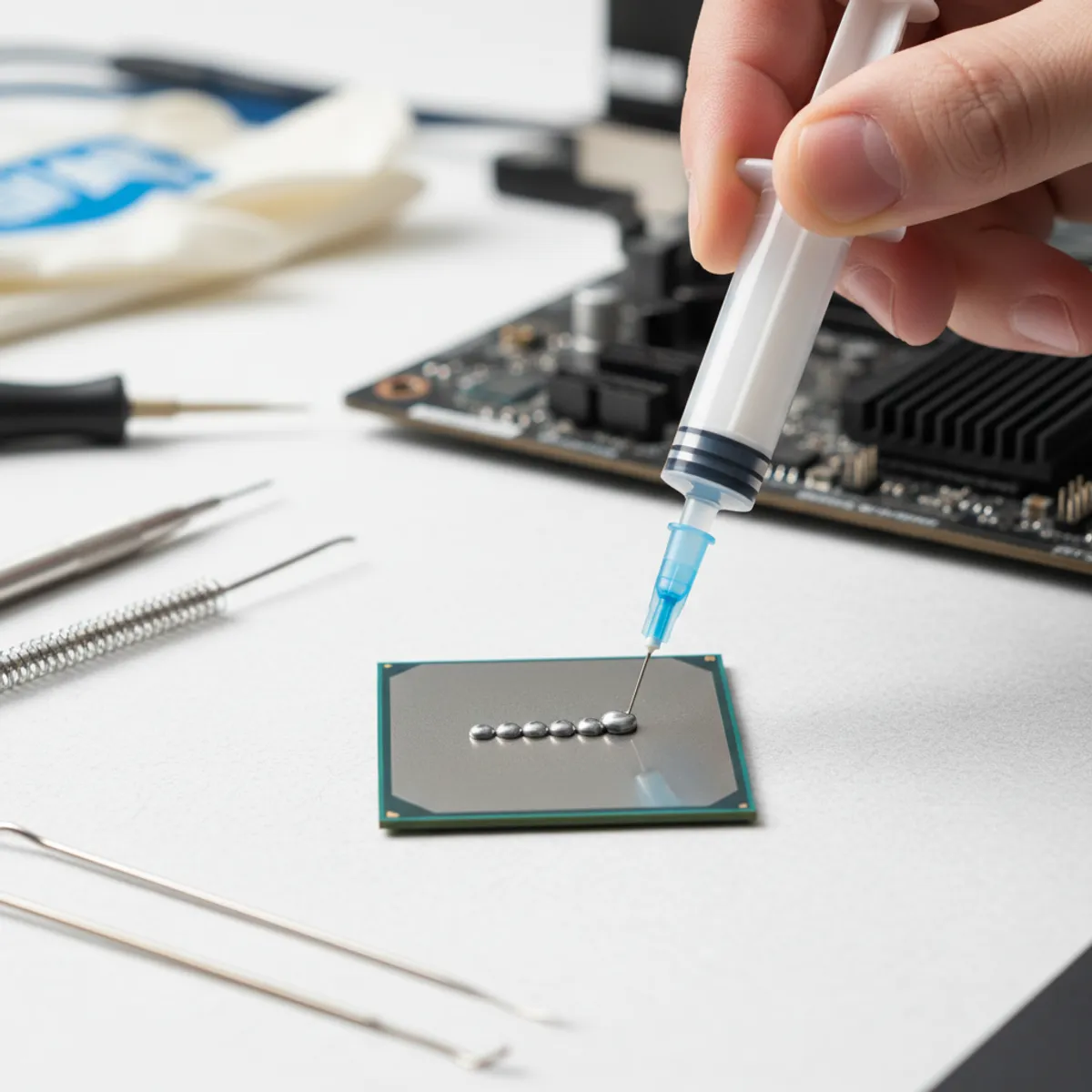 Graphique températures comparatif pâtes thermiques CPU Ryzen 9 9950X sous charge test 2026