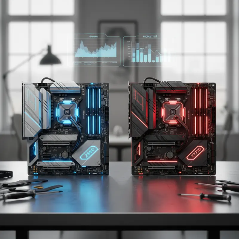 Comparatif Cartes Mères Intel Z890 vs AMD X770 2026 : Quelle - illustration gaming performance